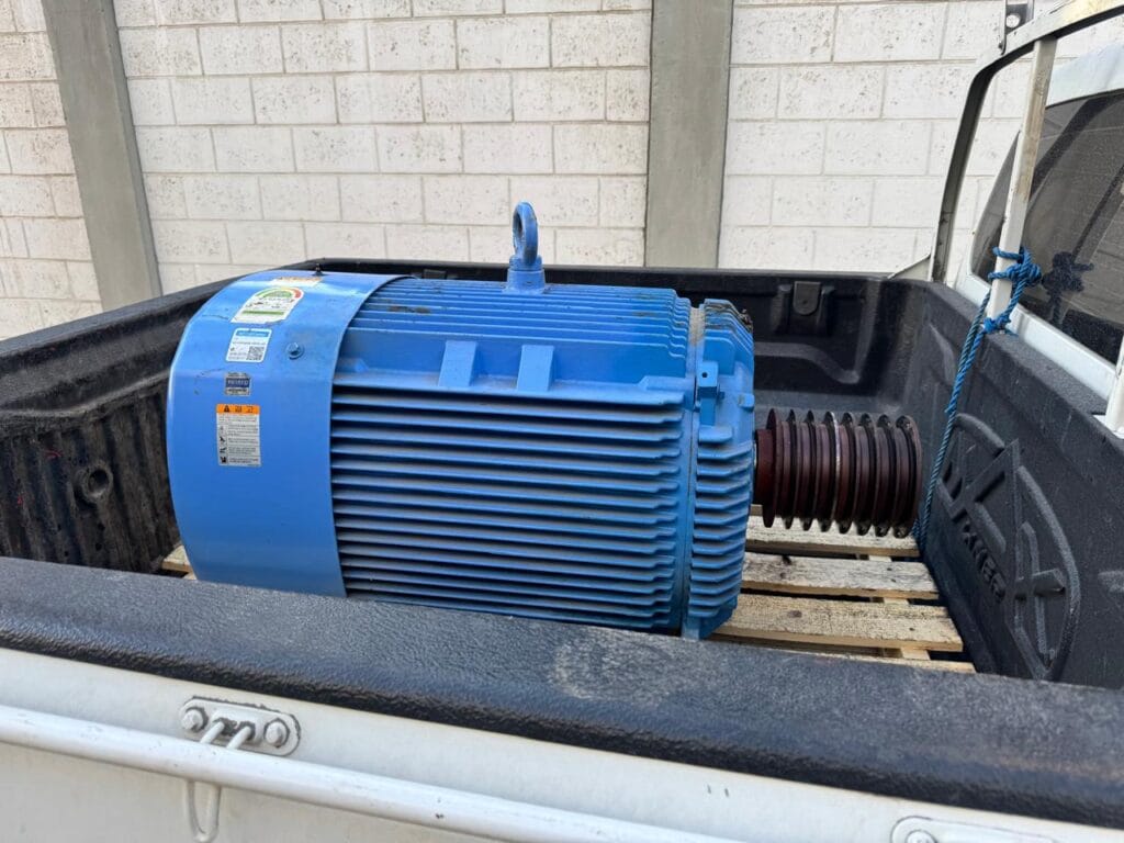 AC motor repair work in workshop